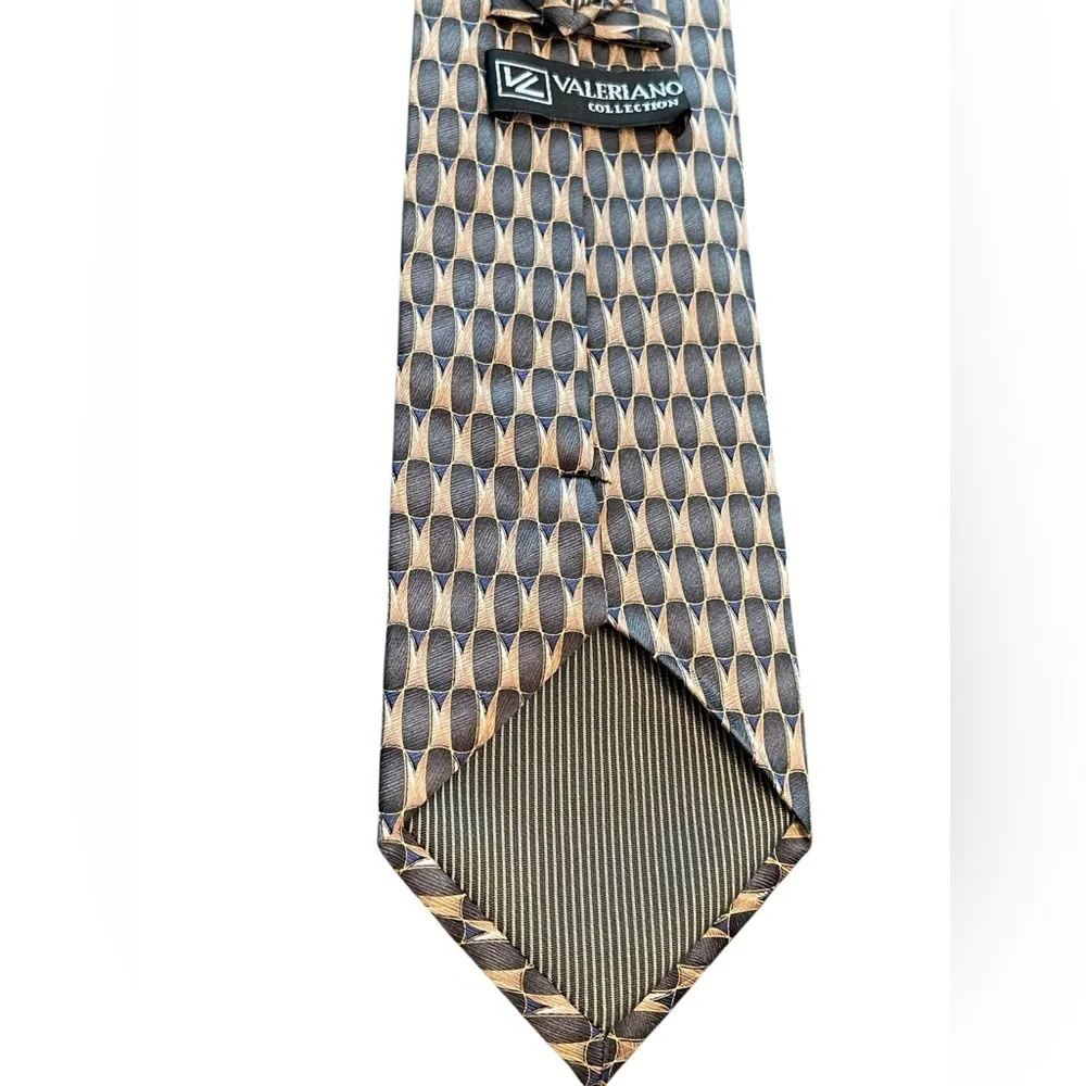 🩶💛Elegant VALERIANO Gold and Charcoal Gray Men's Tie. Pure silk and Stunning!